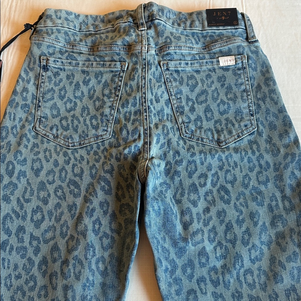 Jen7 By 7 For all Mankind *NWT* Women's Ankle Skinny Sunrise Leopard Jean Pants - Picture 4 of 13